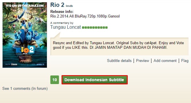 cara  subtitle bahasa indonesia film